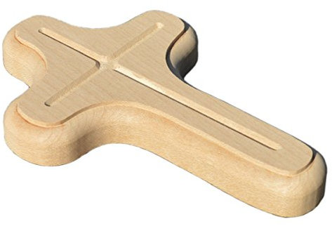 Holz Kreuz 'rundlich' zum Basteln Bemalen Gestalten 15x10cm - 1 Stück