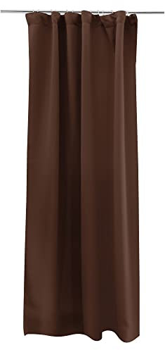 Victoria M. Aurora Verdunkelungsvorhang Blickdicht Thermovorhang mit Kräuselband, für Gardinenstangen und -schienen 140 x 245cm, Braun