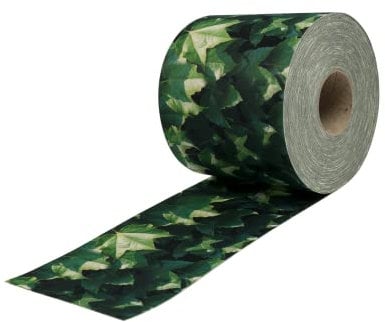 Zaundruck Sichtschutzstreifen Polyester - nachhaltiger Sichtschutz für Doppelstabmattenzaun - Motiv Windschutz 26 m x 19 cm - Sichtschutz-Rolle - Weinblatt