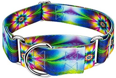 Country Brook Design Martingale Hundehalsband, 3,8 cm, Batik-Blumenmuster, Größe M