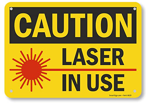 SmartSign Schild Caution - Laser in Use, 17,8 x 25,4 cm, Kunststoff
