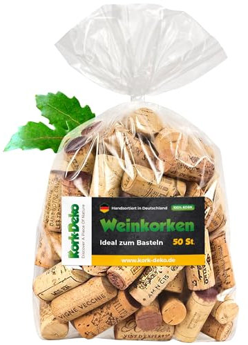 50 gebrauchte Weinkorken (Wein Korken Flaschenkorken) - Naturkorken Kork, ideal zum Basteln und Dekorieren