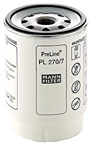 MANN-FILTER, PL 270/7 x Kraftstofffilter | Für LKW, Busse, Schutz des Kraftstoffsystems, Injektorschutz, Zuverlässige Kraftstoffversorgung, Echte OE-Technologie