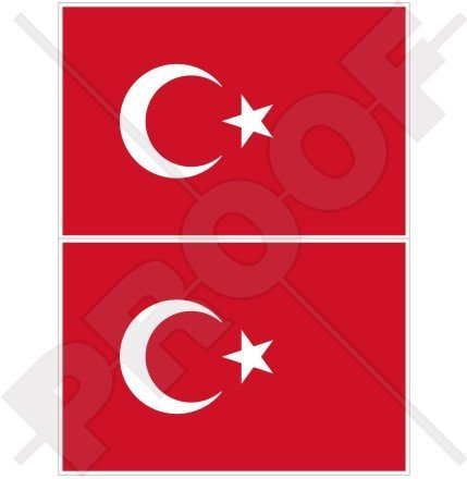 Türkei Türkische Flagge Türkiye, TURK 7,6 cm (75 mm) Bumper Sticker, Aufkleber Vinyl X2