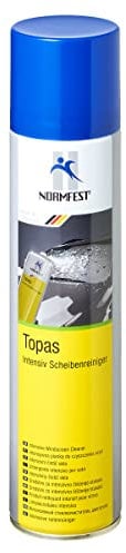 Normfest Topas Intensiv-Scheibenreiniger Schaum – haftstark, streifenfrei, gebrauchsfertig, für Glas, Spiegel und Autoscheiben, lackverträglich, ideal für Fahrzeugpflege, 400 ml