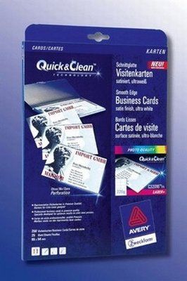Visitenkarte weiß ZWE C32016-25 * A4 220g Quick und Clean Laser