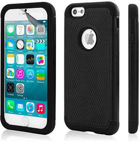 32nd ShockProof Series - Dual-Layer Shock and Kids Proof Case Cover for Apple iPhone 6 & 6S, Heavy Duty Defender Style Case - Black