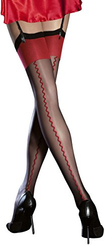 Fiore Stockings Sheer 20 Denier With Back Red Seam