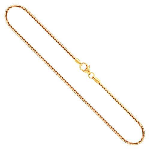 EDELIND Goldkette, Schlangenkette Gelbgold 585/14 K, Länge 60 cm, Breite 1.4 mm, Gewicht ca. 5.5 g., NEU