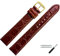 MARBURGER Uhrenarmband 22mm Leder Braun Gold XL Kroko Prägung Mit Naht - Montage Set 6812232000220