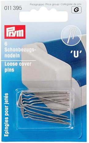 Prym Loose Cover Pins Brass U Shaped Silver col