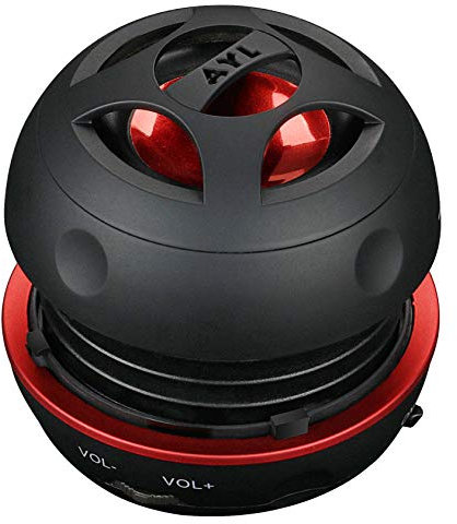 AYL Mini Speaker System, Portable Plug in Speaker with 3.5mm Aux Audio Input, External Speaker for Laptop Computer, MP3 Player, iPhone, iPad, Cell Phone (Black)