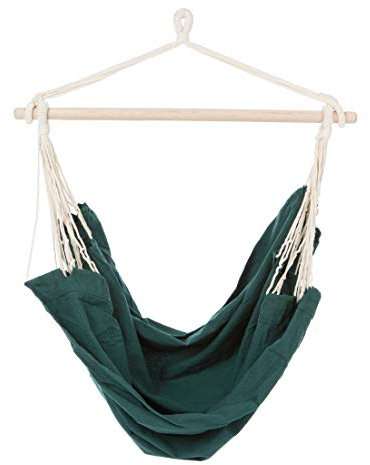 Ultranatura Hängesessel mit Querstrebe, Hängestuhl aus der Bali-Serie, bis 150 kg belastbar – XL Hängesitz für 2 Personen, für Garten, Terrasse und Haus, Stuhl zum Aufhängen, Grün