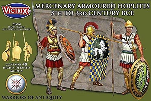 Victrix VXA004 - Mercenary Armoured Hoplites 5th To 3rd Century BCE - 48 Figure Box Set - Ancients - 28mm Plastic Miniatures - Ancient Greek