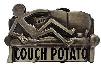 eeddoo® Gürtelschnalle - Couch Potato (Buckle für Wechselgürtel für Damen und Herren | Belt Frauen Männer Oldschool Rockabilly Metall Gothic Wave Rock Biker Western Trucker Casino Skull)
