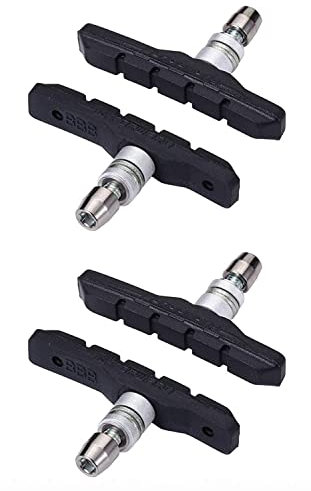 BBB Unisex's BBS-04 Cycling Vee Stop Bike Shoes, Compatible with V-Brake Systems, 2 Pairs (4 Pieces), One Size,Black