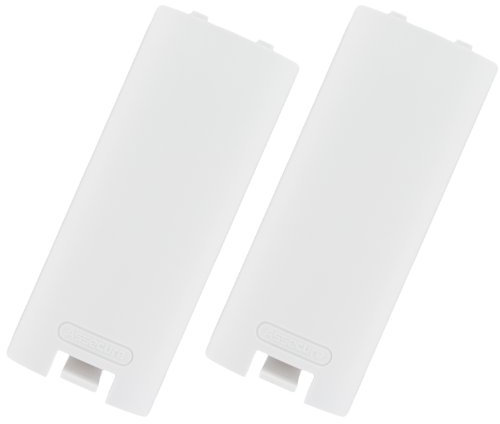 2 x Assecure Replacement White Wii Wireless Remote Control Controller Battery Cover Case Shell Rear Back