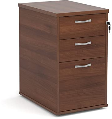 DAMS 600 mm Desk High 3 Drawer Pedestal-Walnut, Wood, Walnut
