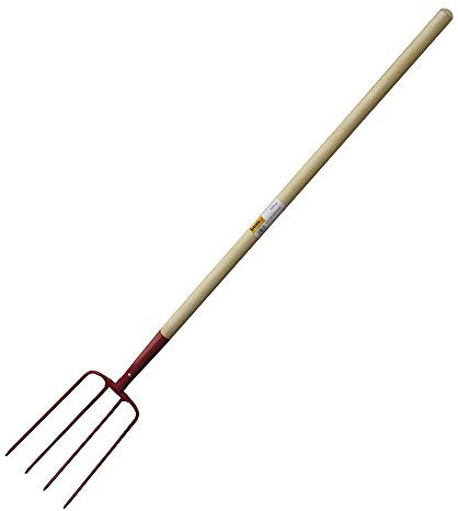 Wurko - Horca Acero 4 Púas Mango Madera