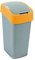 CURVER Papelera con tapa basculante (50 L), color plateado y naranja