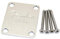 Fender® »AMERICAN SERIES 4-BOLT BASS NECK PLATE WITHFENDER CORONA STAMP« Piastra del manico per Basso Elettrico - 4-Fori - Colore: Cromata