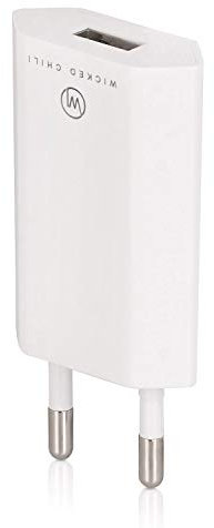 Wicked Chili - Alimentatore con prese USB Adapter per eBook Reader, Tablet, Smartphone e cellulari, 1000 mAh, 110-240 V, colore: Bianco