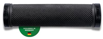 CONTEC Fahrrad-Griff Trail, 125mm, D2-Zweikomponenten, Gummi, ergonomisch, Lenkerklemmung, mit Gel, für MTB Komfort, stoßabsorbierend, schwarz, Paar