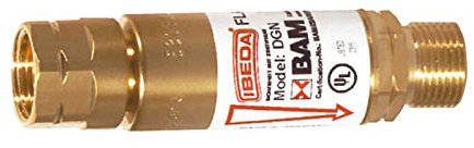 IBEDA DGN Sicherheitseinrichtung mit integrierter Flammensperre, Gasrücktrittventil, thermischer Nachströmsperre und Schmutzfilter, Ausführung:Sauerstoff G 3/8'' RH