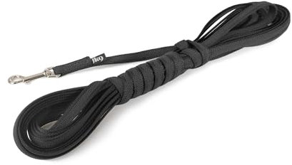 IDC Color & Gray gumierte Leine, 14 mm x 10 m mit Schlaufe, Schwarz-Grau