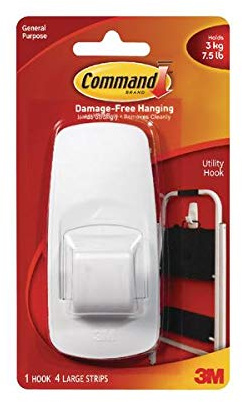 Command Jumbo Plastic Hook with Adhesive Strips 1 ea (Pack of 8)