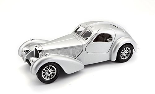 Bburago 22092 - Modellauto 1:24 Bugatti Atlantic, Silber, Fahrzeuge