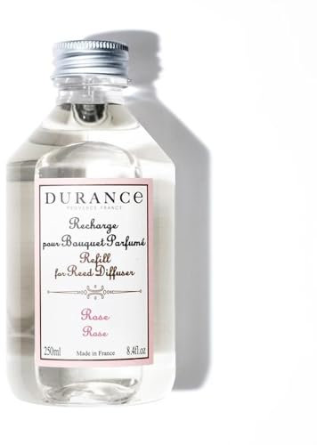 Durance Rose/Rosebud Reed Diffuser Refill 250ml - Aromatherapy Scented Oil For Reed Diffusers - Fresh & Long Lasting Fragrance