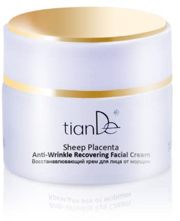Regenerierende Anti-Falten-Gesichtscreme mit Plazenta Extrakt, TianDe 10303, 50 g, Verbessert den Stoffwechsel in der Haut und stellt ihre Widerstandskraft und Elastizität wieder her