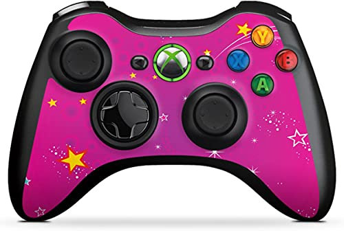 DeinDesign Skin kompatibel mit Microsoft Xbox 360 Controller Folie Sticker Sterne pink Glitzer Look