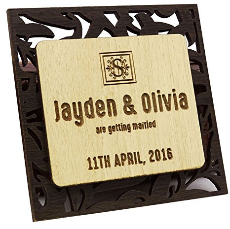 Darling Souvenir Save The Date Holz graviert Magnete 50 rustikale Hochzeit Ankündigung personalisiert