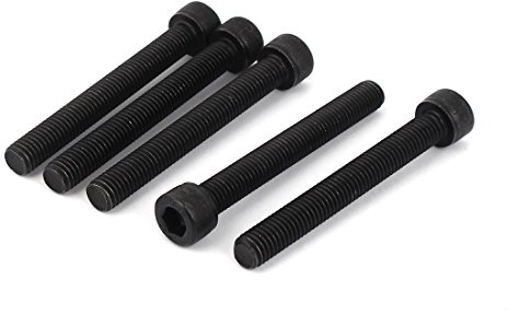 sourcingmap 5pcs M10 x 80 mm Vis à tête cylindrique à six pans creux hexagonale boulon en acier au carbone