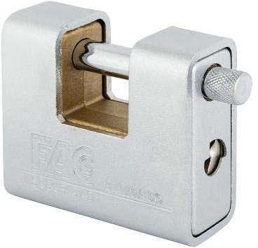 Fac - Candado 90 mm. laton rectang. blind. caja