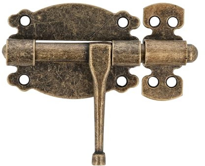 Amig - Einsteckriegel für Türen und Möbel Mod. 484 | Sicherheitsschloss für horizontale Verriegelung | Stahlmaterial mit Zamakschaft | 80 mm | Rustikaler Stil | Inklusive Schrauben | Leder