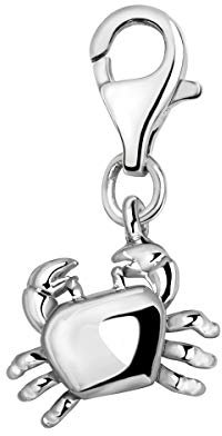 Quiges Charms Anhänger 3D Krebs Sternzeichen Horoskop Versilbert Damen Schmuck für Bettelarmband