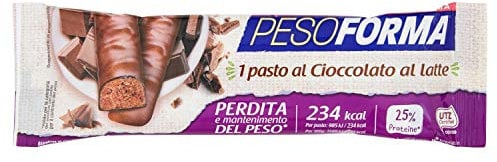 Pesoforma 1 Pasto Cioccolato al Latte, Pasto sostitutivo dimagrante, ricco in Proteine, 2 Barrette, 64 g