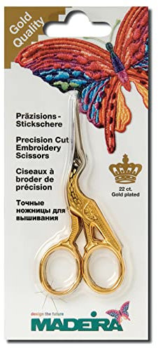 Madeira Präzisions-Stickschere Storchendesign gerade Spitze