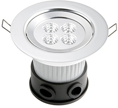 Konstsmide LED Deckeneinbaustrahler B: 12.5 cm T: 12.5 cm H: 10 cm, 1 x 4 W, IP44, Edelstahl 7097-000