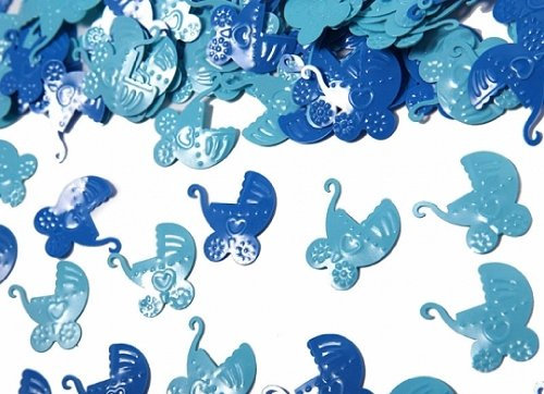 Folien-Konfetti Kinderwagen hellblau / blau, ca. 15 gr.