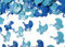 Folien-Konfetti Kinderwagen hellblau / blau, ca. 15 gr.