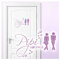 Grandora Wandtattoo Sprüche PIPI Lounge Mann Frau I Flieder 27 x 18 cm I WC Türaufkleber Piktogramm Bad Badezimmer Wandaufkleber Wandsticker W755