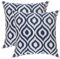TreeWool Dekorativer Kissenbezug (50 x 50 cm, Marineblau) Ikat Ogee Design 100% Baumwolle (2er Pack)