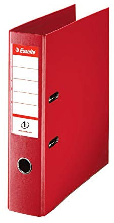 Esselte Ordner breit, DIN A4, 10er Pack, 7,5 cm Rückenbreite, Kunststoff-Ordner, Rot, Vivida, 811330