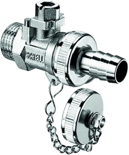 Schell F+E-Kugelhahn mit Schlauchverschraubung 16 bar mattchrom 1/2