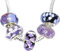Set di 5 ciondoli in vetro viola lilla con sacchetto regalo per braccialetti con charm