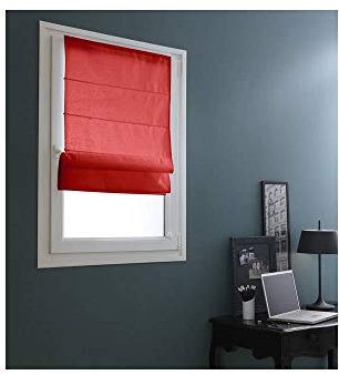 Madecostore Raffrollo, lichtundurchlässig, Stoff, rot, L 87 x H 150 cm